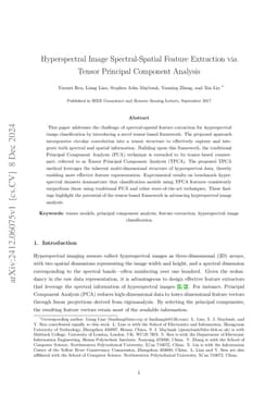 Hyperspectral Image Spectral-Spatial Feature Extraction via Tensor
  Principal Component Analysis