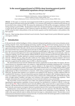 Is the neural tangent kernel of PINNs deep learning general partial
  differential equations always convergent ?