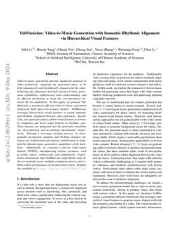 VidMusician: Video-to-Music Generation with Semantic-Rhythmic Alignment
  via Hierarchical Visual Features