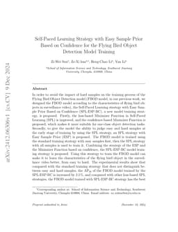 Self-Paced Learning Strategy with Easy Sample Prior Based on Confidence
  for the Flying Bird Object Detection Model Training