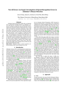 Not All Errors Are Equal: Investigation of Speech Recognition Errors in
  Alzheimer's Disease Detection