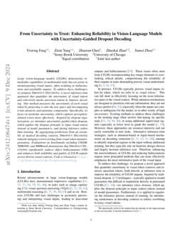 From Uncertainty to Trust: Enhancing Reliability in Vision-Language
  Models with Uncertainty-Guided Dropout Decoding