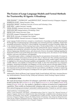 The Fusion of Large Language Models and Formal Methods for Trustworthy
  AI Agents: A Roadmap