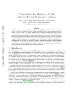 Vulnerability of Text-Matching in ML/AI Conference Reviewer Assignments
  to Collusions