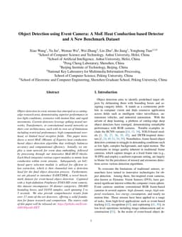 Object Detection using Event Camera: A MoE Heat Conduction based
  Detector and A New Benchmark Dataset