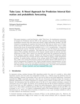 Tube Loss: A Novel Approach for Prediction Interval Estimation and probabilistic forecasting