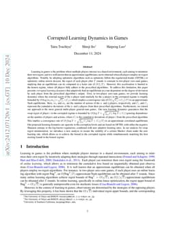 Corrupted Learning Dynamics in Games