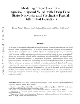 Modeling High-Resolution Spatio-Temporal Wind with Deep Echo State
  Networks and Stochastic Partial Differential Equations