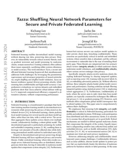 Tazza: Shuffling Neural Network Parameters for Secure and Private Federated Learning