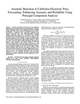 Anomaly Detection in California Electricity Price Forecasting: Enhancing
  Accuracy and Reliability Using Principal Component Analysis