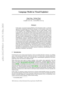 Language Model as Visual Explainer