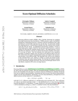 Score-Optimal Diffusion Schedules