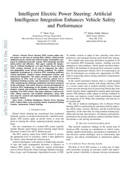 Intelligent Electric Power Steering: Artificial Intelligence Integration
  Enhances Vehicle Safety and Performance