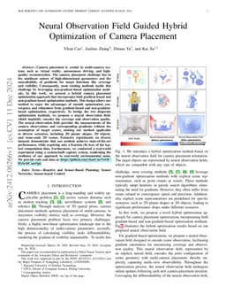 Neural Observation Field Guided Hybrid Optimization of Camera Placement