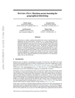 DistrictNet: Decision-aware learning for geographical districting