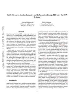 EaCO: Resource Sharing Dynamics and Its Impact on Energy Efficiency for
  DNN Training