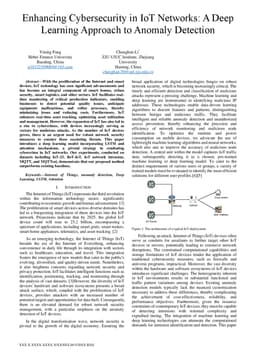 Enhancing Cybersecurity in IoT Networks: A Deep Learning Approach to
  Anomaly Detection