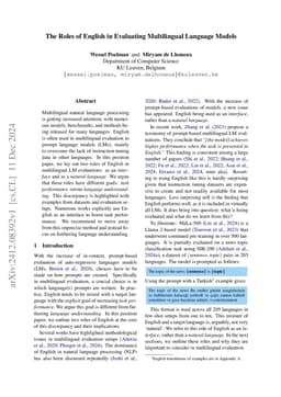 The Roles of English in Evaluating Multilingual Language Models