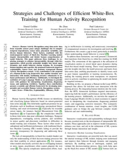 Strategies and Challenges of Efficient White-Box Training for Human
  Activity Recognition