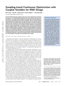 Sampling-based Continuous Optimization with Coupled Variables for RNA
  Design