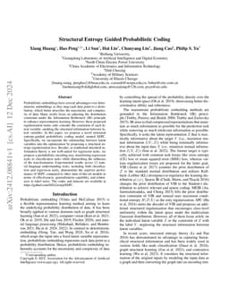 Structural Entropy Guided Probabilistic Coding