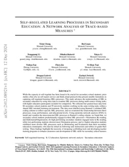 Self-regulated Learning Processes in Secondary Education: A Network
  Analysis of Trace-based Measures