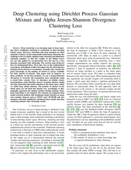 Deep Clustering using Dirichlet Process Gaussian Mixture and Alpha
  Jensen-Shannon Divergence Clustering Loss