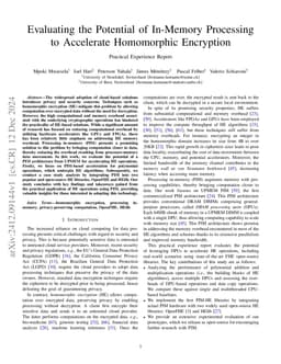 Evaluating the Potential of In-Memory Processing to Accelerate
  Homomorphic Encryption