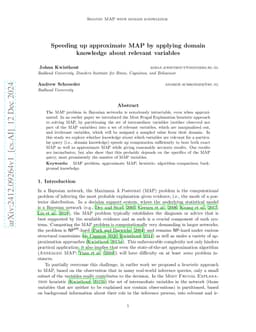 Speeding up approximate MAP by applying domain knowledge about relevant
  variables