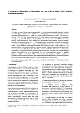 AI Predicts AGI: Leveraging AGI Forecasting and Peer Review to Explore LLMs' Complex Reasoning Capabilities