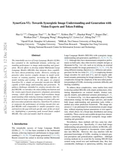 SynerGen-VL: Towards Synergistic Image Understanding and Generation with
  Vision Experts and Token Folding