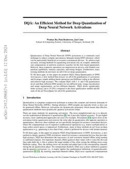 DQA: An Efficient Method for Deep Quantization of Deep Neural Network
  Activations