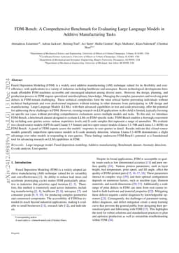 FDM-Bench: A Comprehensive Benchmark for Evaluating Large Language
  Models in Additive Manufacturing Tasks