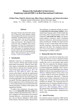 Human-Like Embodied AI Interviewer: Employing Android ERICA in Real
  International Conference