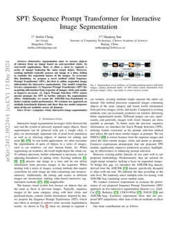 SPT: Sequence Prompt Transformer for Interactive Image Segmentation