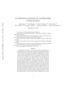 AI-assisted summary of suicide risk Formulation