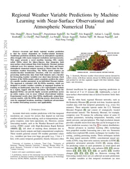 Regional Weather Variable Predictions by Machine Learning with Near-Surface Observational and Atmospheric Numerical Data