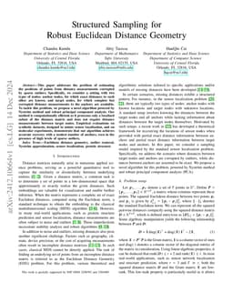 Structured Sampling for Robust Euclidean Distance Geometry
