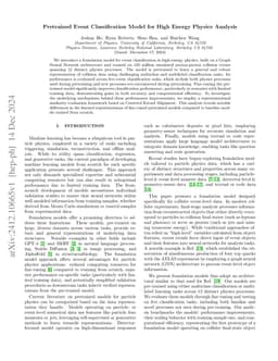 Pretrained Event Classification Model for High Energy Physics Analysis