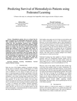 Predicting Survival of Hemodialysis Patients using Federated Learning