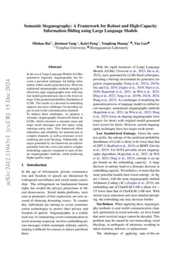 Semantic Steganography: A Framework for Robust and High-Capacity
  Information Hiding using Large Language Models