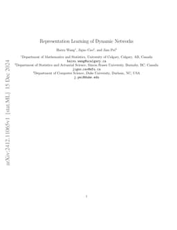 Representation learning of dynamic networks