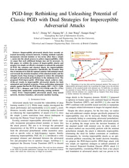PGD-Imp: Rethinking and Unleashing Potential of Classic PGD with Dual Strategies for Imperceptible Adversarial Attacks