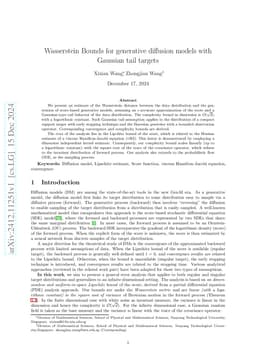 Wasserstein Bounds for generative diffusion models with Gaussian tail
  targets