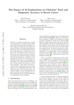 The Impact of AI Explanations on Clinicians Trust and Diagnostic
  Accuracy in Breast Cancer