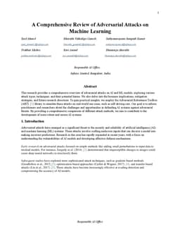 A Comprehensive Review of Adversarial Attacks on Machine Learning