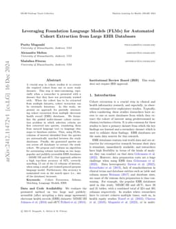 Leveraging Foundation Language Models (FLMs) for Automated Cohort
  Extraction from Large EHR Databases