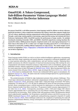 OmniVLM: A Token-Compressed, Sub-Billion-Parameter Vision-Language Model
  for Efficient On-Device Inference