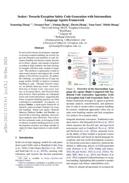 Seeker: Towards Exception Safety Code Generation with Intermediate
  Language Agents Framework