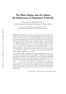 The Black Ninjas and the Sniper: On Robustness of Population Protocols